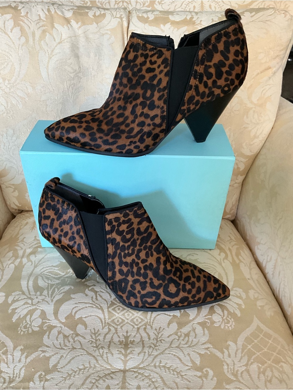 SARTO By Franco Sarto Leopard Print Ankle Booties - Brown & Black